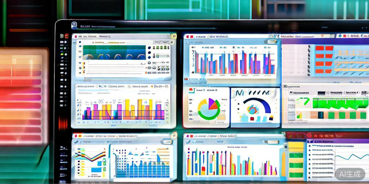 电脑屏幕上同时显示多个国家主流电商平台和社交媒体网站的后台数据分析仪表盘