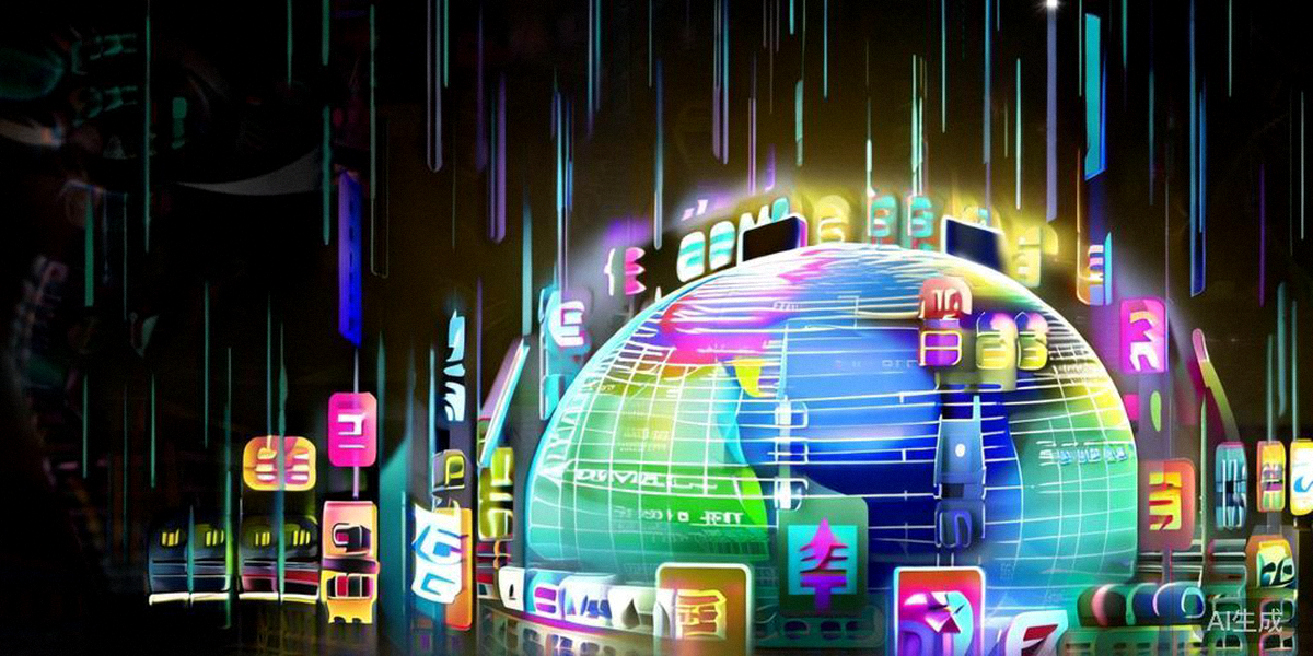 多种国际货币、信用卡、手机支付图标环绕着地球，象征全球跨境支付网络