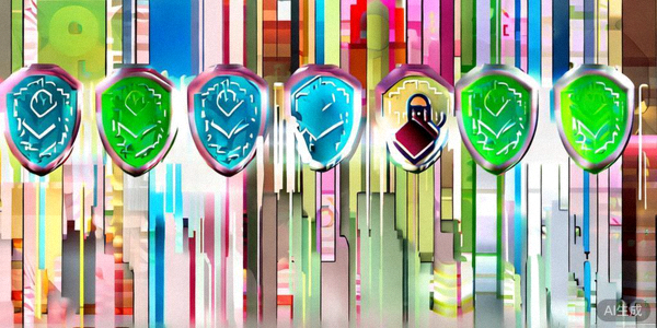 多种国际货币符号环绕着一个坚固的盾牌，盾牌中央有安全锁图标，象征支付安全与风险管理