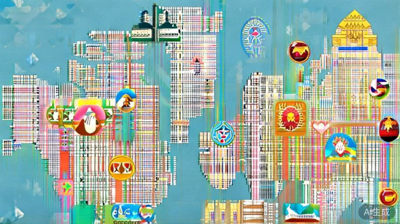 全球地图上标注着不同地区的热销商品图标，象征跨境电商市场选品分析