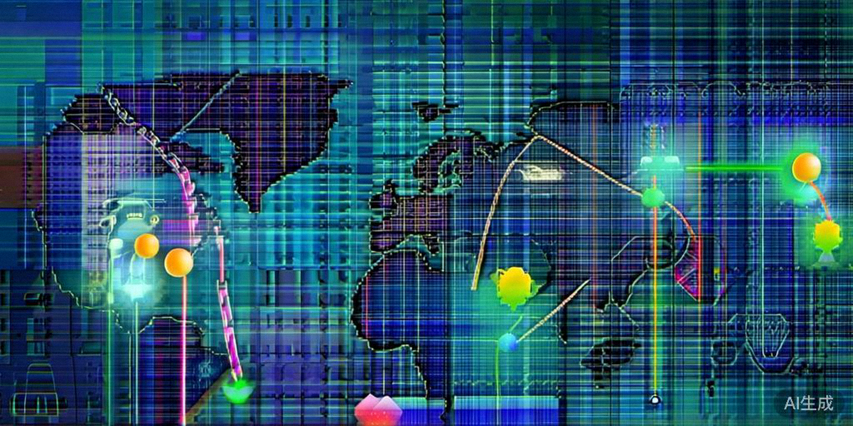 全球电商地图与物流网络可视化图表，展示跨境电商的全球连接性