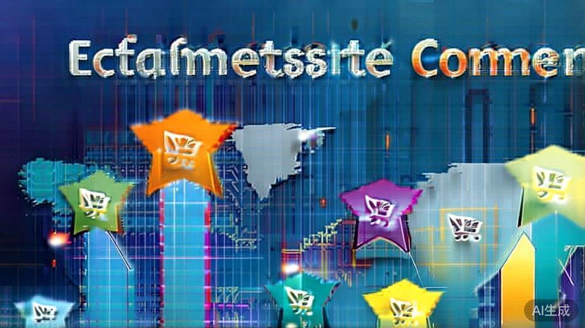 世界地图上，东南亚、中东、拉美等区域被高亮标注，并配有上升箭头和电商购物车图标，象征新兴市场的电商增长潜力