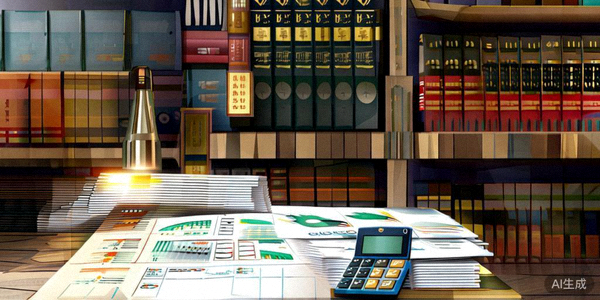 税务文件、计算器与全球法规书籍摆放在桌面上，代表跨境电商税务合规