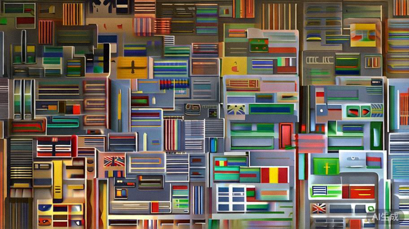 桌面上摆放着各国税务法规文件、计算器和笔记本电脑，象征跨境电商税务合规工作