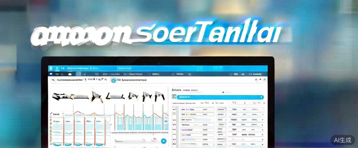 电脑屏幕上显示亚马逊卖家中心后台的SEO关键词优化与列表编辑界面