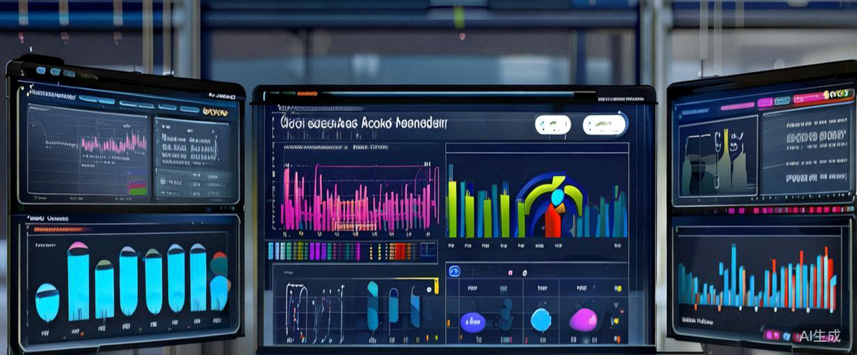 多屏幕显示不同平台的广告数据仪表盘，包括Facebook广告管理器和Google Analytics